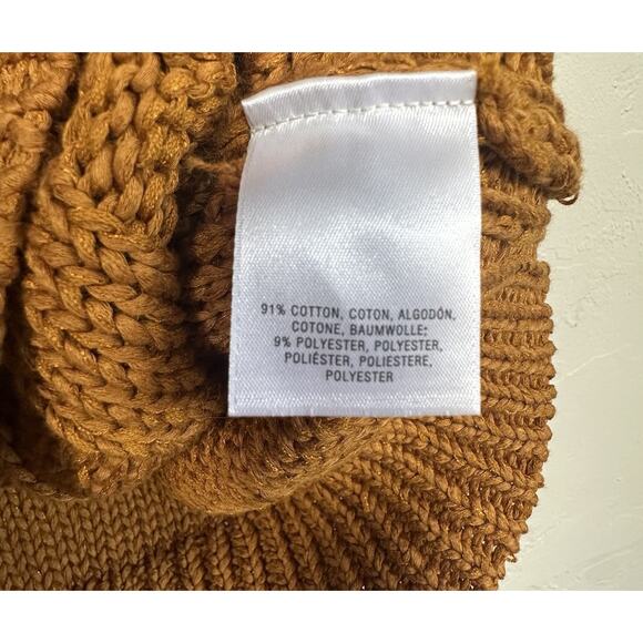 Anthropologie Women’s Orange Cropped Short Sleeve Cable Knit Cardigan Size S - Picture 9 of 10